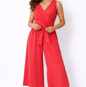 Elegant Sleeveless Red Jumpsuit